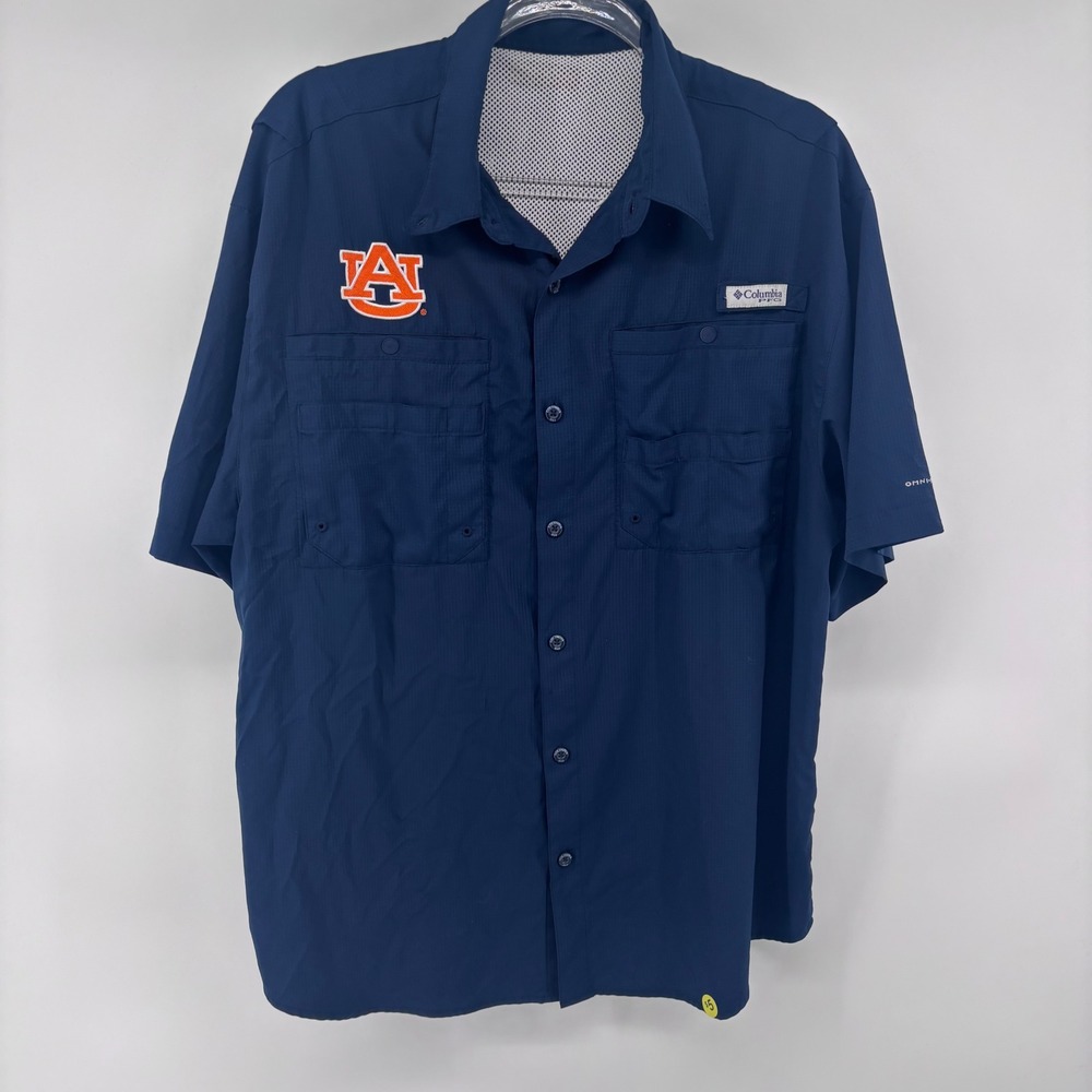 Auburn Tigers Columbia PFG‎ Performance Fishing Shirt Mens